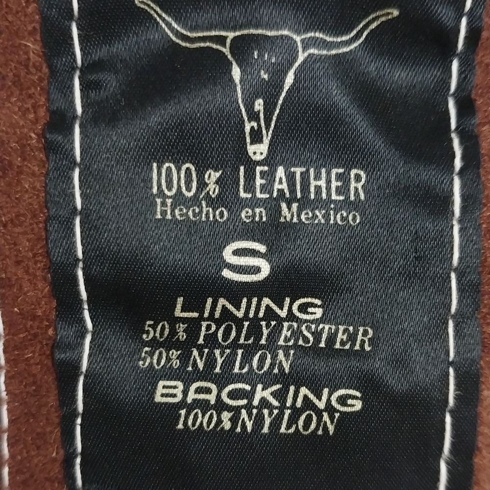 Kids leather vest with fur size small brown - Picture 3 of 3